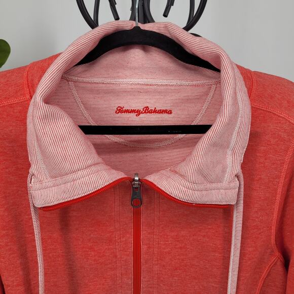 Tommy Bahama Large Coral Half-Zip Athleisure Chic Casual Weekend Wear Sweatshirt - Picture 4 of 9